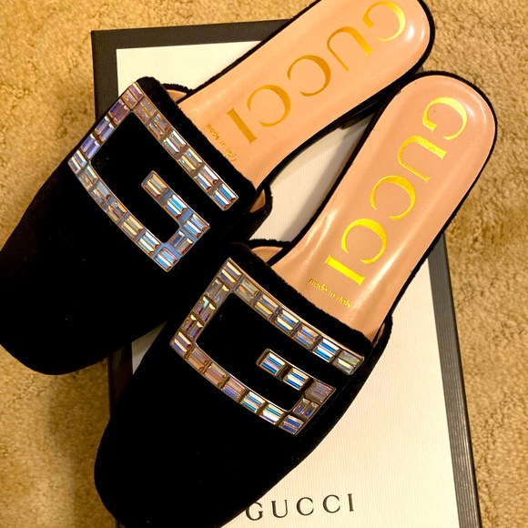 Gucci crystal mules shoes 38 - Picture 1 of 3